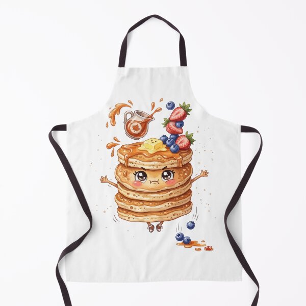 Item preview, Funny Angry Pancake Stack with Syrup and Berries Kawaii Art designed and sold by Mellow Doodle Co..