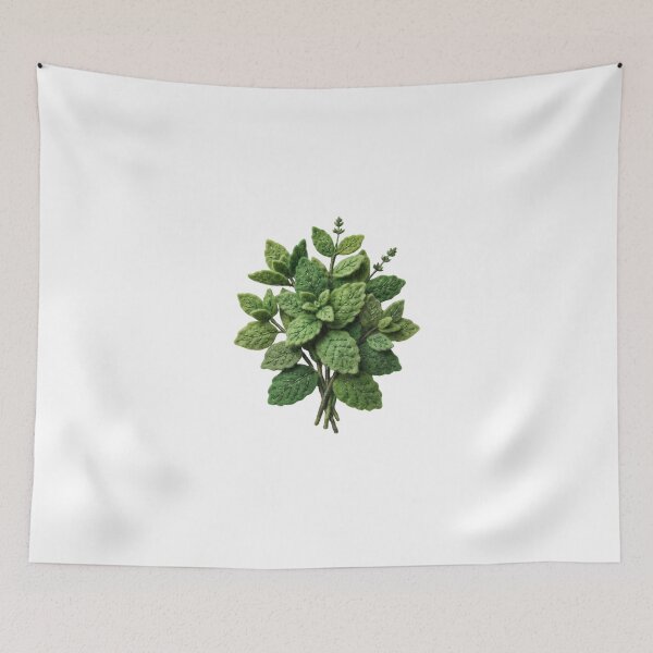Item preview, Fresh Green Mint Leaves Herb Botanical Design designed and sold by Mellow Doodle Co..
