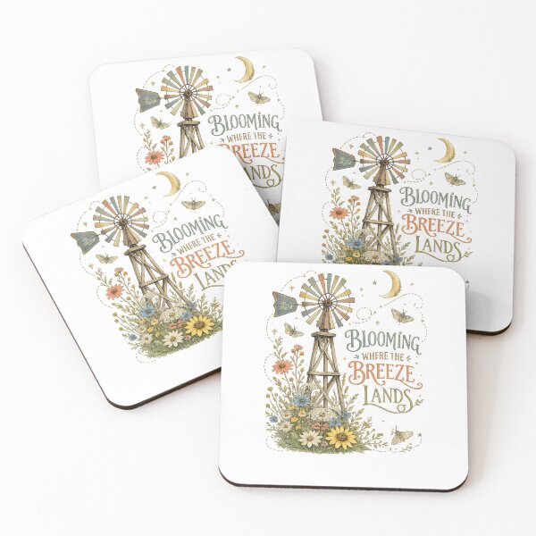 Item preview, Blooming Where the Breeze Lands Rustic Windmill Wildflower Cottagecore designed and sold by inkoutninja.