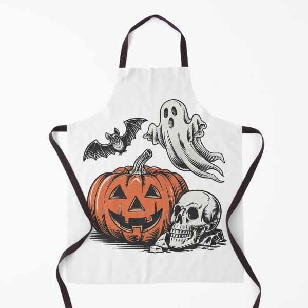 Item preview, Vintage Halloween Pumpkin Ghost Skull Bat Spooky Season designed and sold by FestivityFinds.