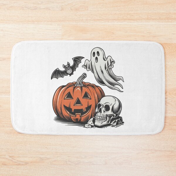 Item preview, Vintage Halloween Pumpkin Ghost Skull Bat Spooky Season designed and sold by FestivityFinds.
