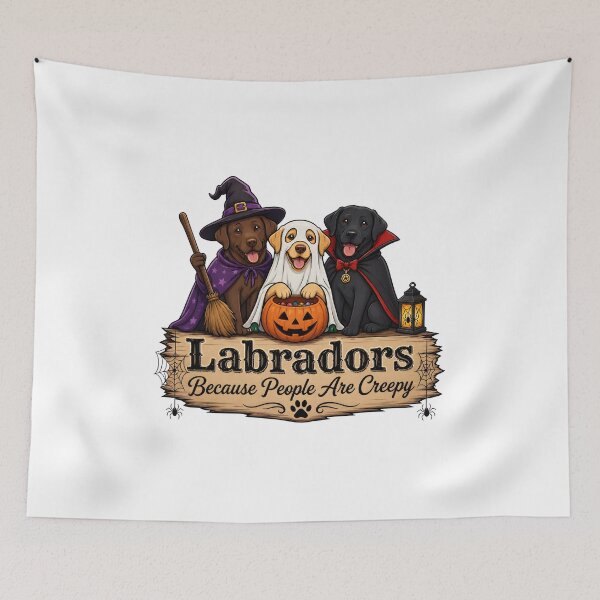 Item preview, Labradors Halloween Dog Ghost Vampire Pumpkin Skeleton designed and sold by OlyvieArt.