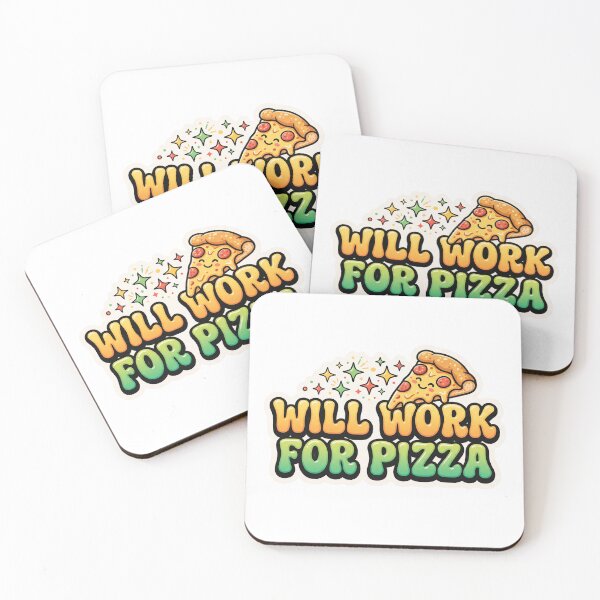 Item preview, Will Work For Pizza Funny Slice Enthusiast Design designed and sold by Mellow Doodle Co..