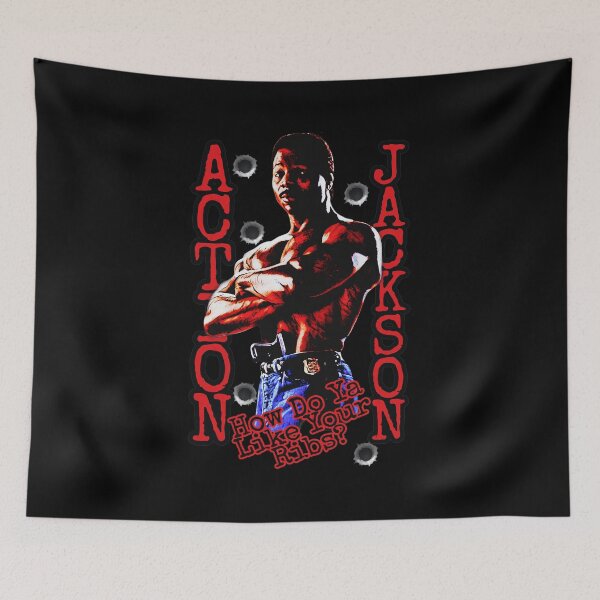 Item preview, Action Jackson 80s Retro Movie Muscle Man Design designed and sold by DoraUllrichfgh.