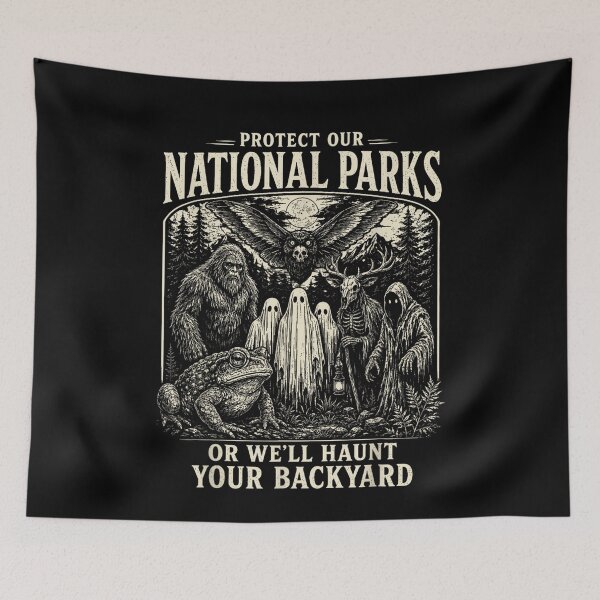 Item preview, Protect Our National Parks Cryptid Sasquatch Halloween Men designed and sold by Aladino Tamayo.