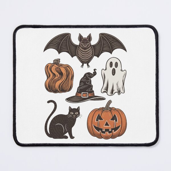 Item preview, Vintage Halloween Sticker Sheet Bat Ghost Pumpkin Witch Cat designed and sold by FestivityFinds.