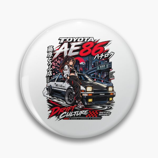 Item preview, Toyota AE86 Trueno JDM Drift Culture Initial D Car, Anime Style designed and sold by graphic-genie.