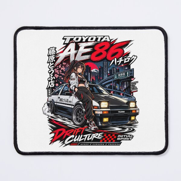 Item preview, Toyota AE86 Trueno JDM Drift Culture Initial D Car, Anime Style designed and sold by graphic-genie.