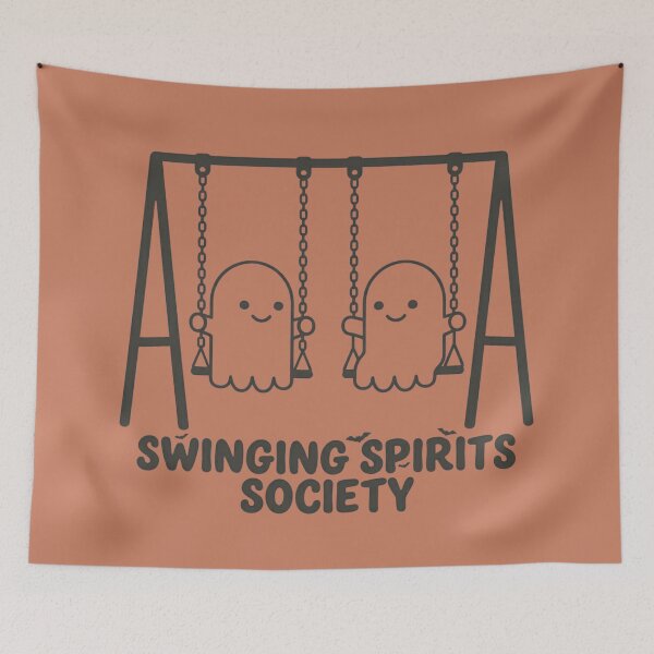 Item preview, Swinging Spirits Society Cute Retro Halloween Ghost Friends designed and sold by ANJ Creative Designs.