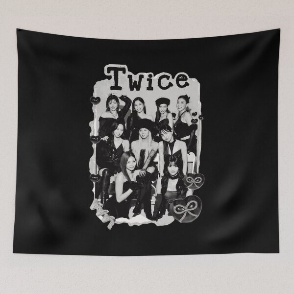 Item preview, TWICE K-Pop Group Photo Black White  designed and sold by AbigailP792708.