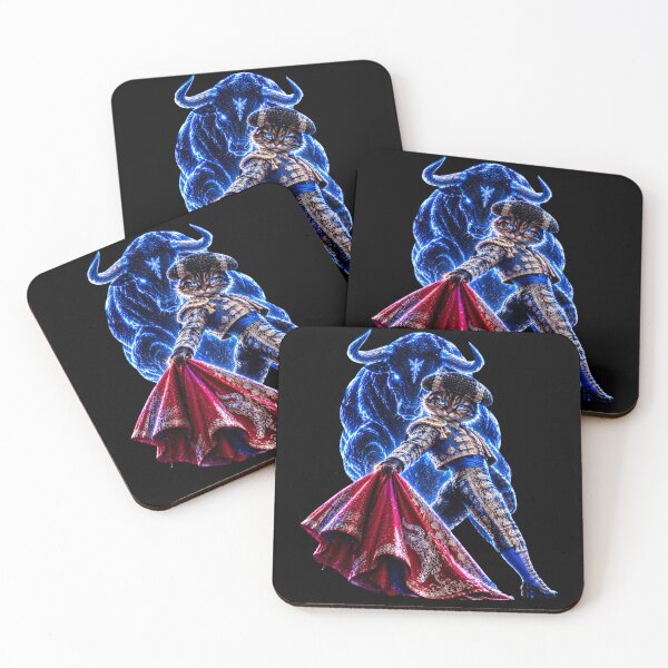 Item preview, Electric Blue Matador Cat – Spanish Neon Bullfighter designed and sold by Neon Riot Studio.