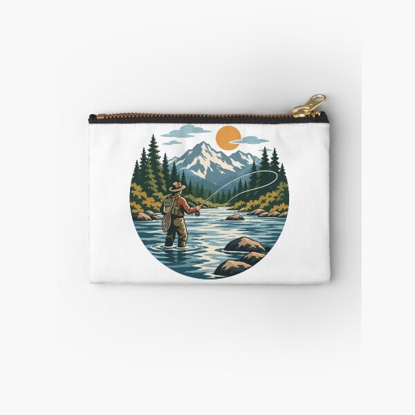 Item preview, Fly Fishing in Mountain River Outdoor Angler Adventure designed and sold by Mellow Doodle Co..