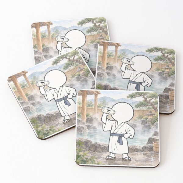 Item preview, Drinking Bottled Milk After Onsen - Japanese Bathhouse Culture Pictogram designed and sold by japan-picto.