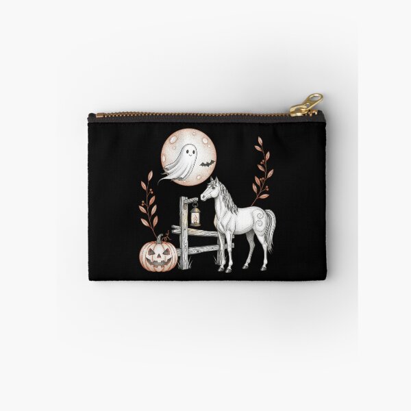 Item preview, Cute Ghost Horse Pumpkin Autumn Halloween Vintage Stipple designed and sold by FestivityFinds.
