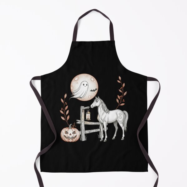 Item preview, Cute Ghost Horse Pumpkin Autumn Halloween Vintage Stipple designed and sold by FestivityFinds.