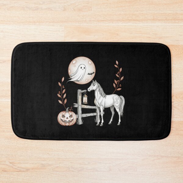 Item preview, Cute Ghost Horse Pumpkin Autumn Halloween Vintage Stipple designed and sold by FestivityFinds.