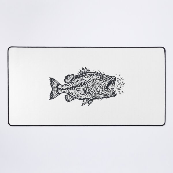 Item preview, Fierce Tribal Largemouth Bass Fishing Silhouette designed and sold by one-offtees.