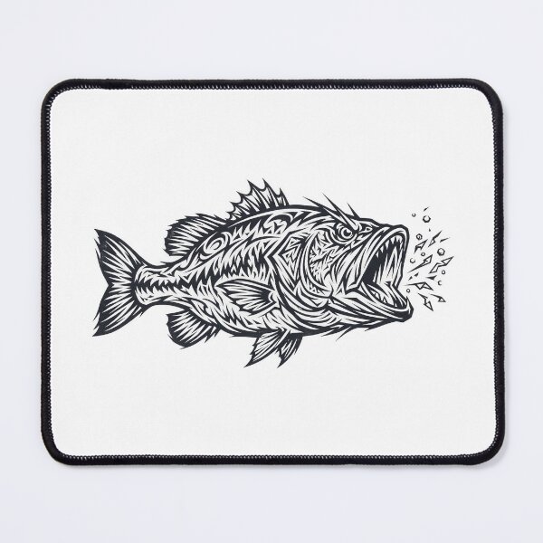 Item preview, Fierce Tribal Largemouth Bass Fishing Silhouette designed and sold by one-offtees.