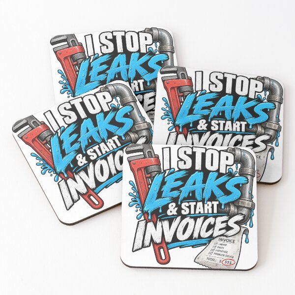 Item preview, I Stop Leaks Start Invoices Funny Plumber designed and sold by ABprintstudio.