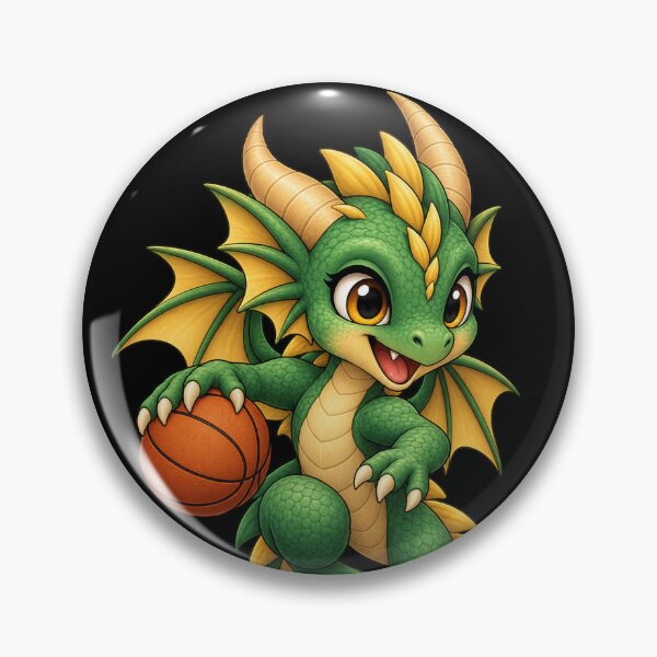 Item preview, Baby Green Dragon Playing Basketball Illustration designed and sold by Hatchling Hollow.