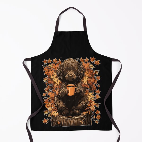 Item preview, Cute Brown Poodle with Coffee and Fall Leaves Autumn designed and sold by DienesAngele.