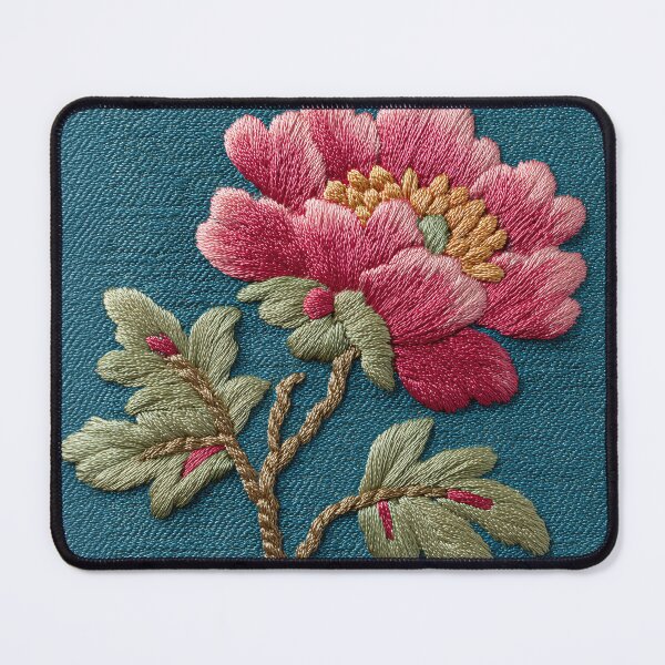 Item preview, Detailed Pink Peony Embroidery Style Floral Art designed and sold by colorful-white.