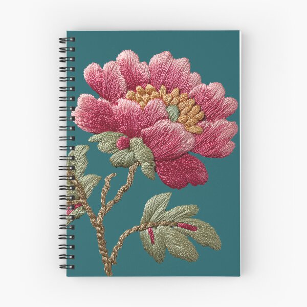 Item preview, Detailed Pink Peony Embroidery Style Floral Art designed and sold by colorful-white.