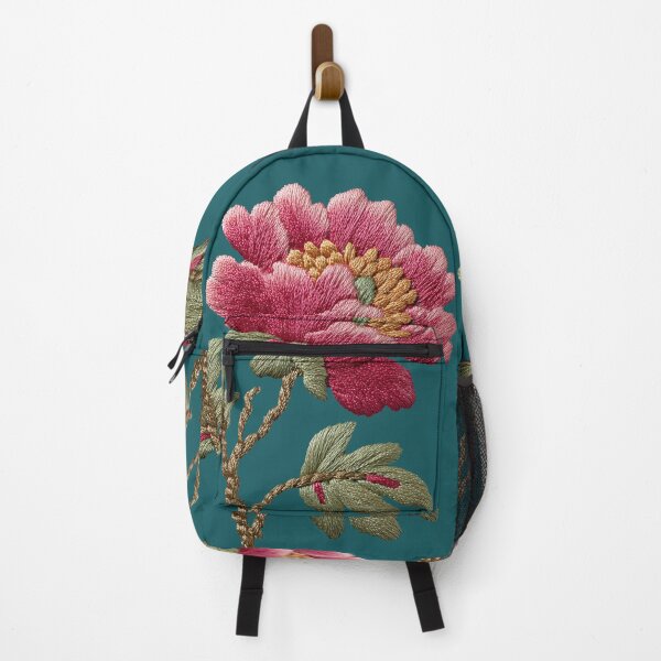 Item preview, Detailed Pink Peony Embroidery Style Floral Art designed and sold by colorful-white.