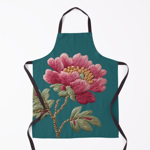 Item preview, Detailed Pink Peony Embroidery Style Floral Art designed and sold by colorful-white.