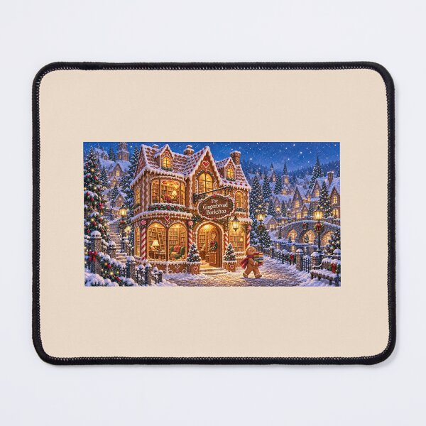 Item preview, The Gingerbread Bookshop – Storybook Christmas Village Redbubble description designed and sold by Novel Works Studio.