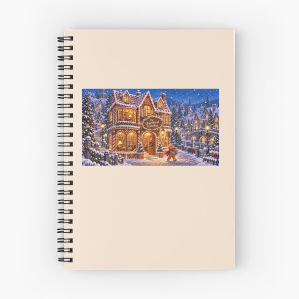 Item preview, The Gingerbread Bookshop – Storybook Christmas Village  Redbubble description designed and sold by Novel Works Studio.