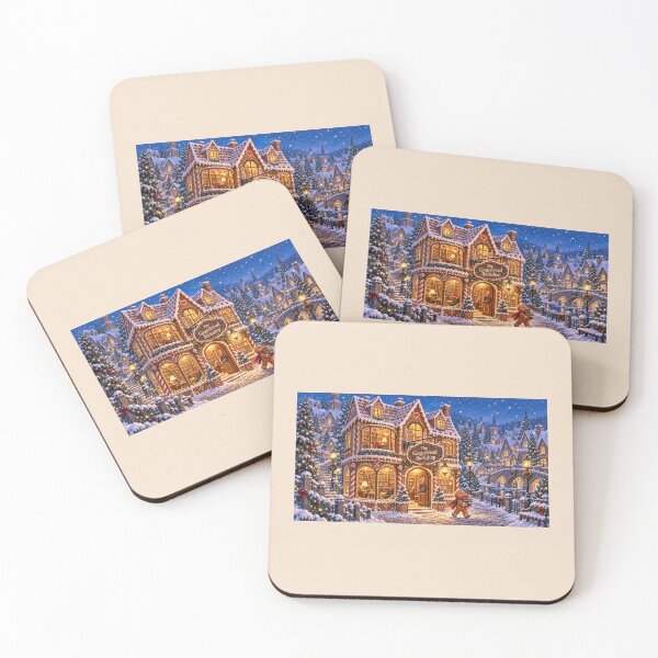 Item preview, The Gingerbread Bookshop – Storybook Christmas Village  Redbubble description designed and sold by Novel Works Studio.