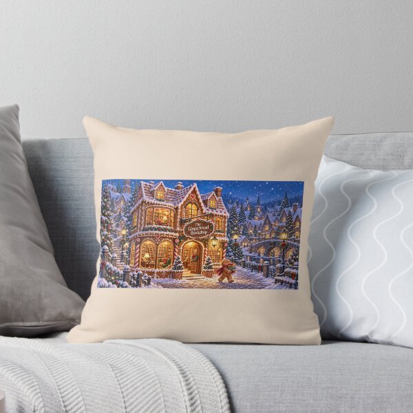 Item preview, The Gingerbread Bookshop – Storybook Christmas Village  Redbubble description designed and sold by Novel Works Studio.