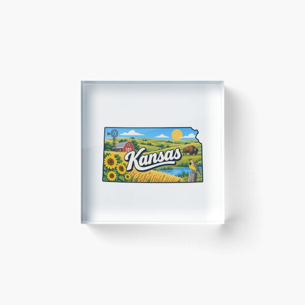 Item preview, Kansas State Map designed and sold by Myra365Art.