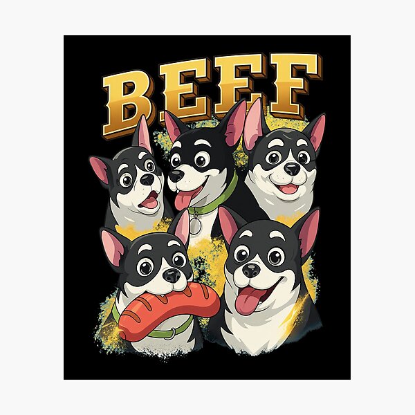 Item preview, Funny Five Chihuahuas Beef Hot Dog Cartoon Art designed and sold by Kristaeeneycvb.