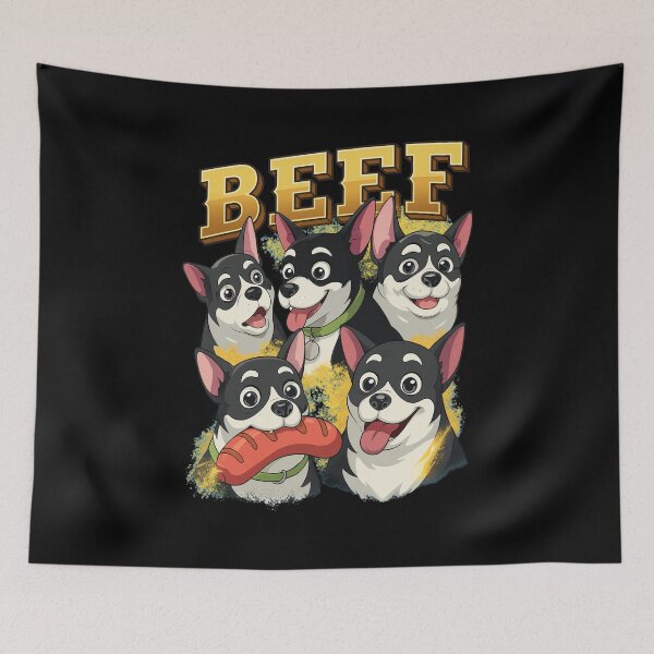 Item preview, Funny Five Chihuahuas Beef Hot Dog Cartoon Art designed and sold by Kristaeeneycvb.