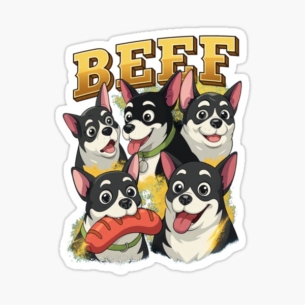 Item preview, Funny Five Chihuahuas Beef Hot Dog Cartoon Art designed and sold by Kristaeeneycvb.