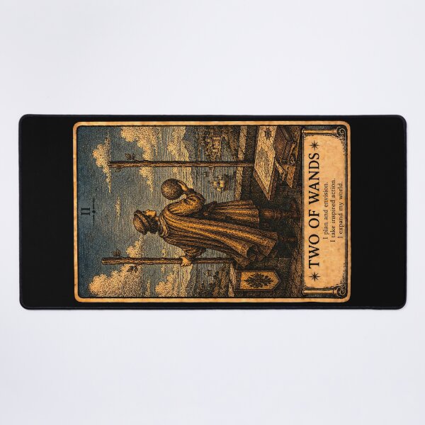 Item preview, Two of Wands Tarot Card - Mystical Vision & Possibilities Art  designed and sold by ArcanaAbsolute.