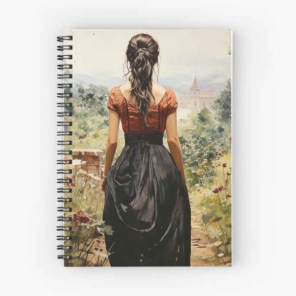 Item preview, Through The Garden - A Victorian Woman Strolling Through A Forgotten Garden - Victorian Art - Watercolor Art designed and sold by CastleBySea.