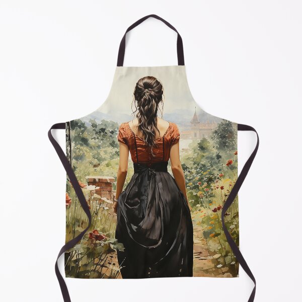 Item preview, Through The Garden - A Victorian Woman Strolling Through A Forgotten Garden - Victorian Art - Watercolor Art designed and sold by CastleBySea.