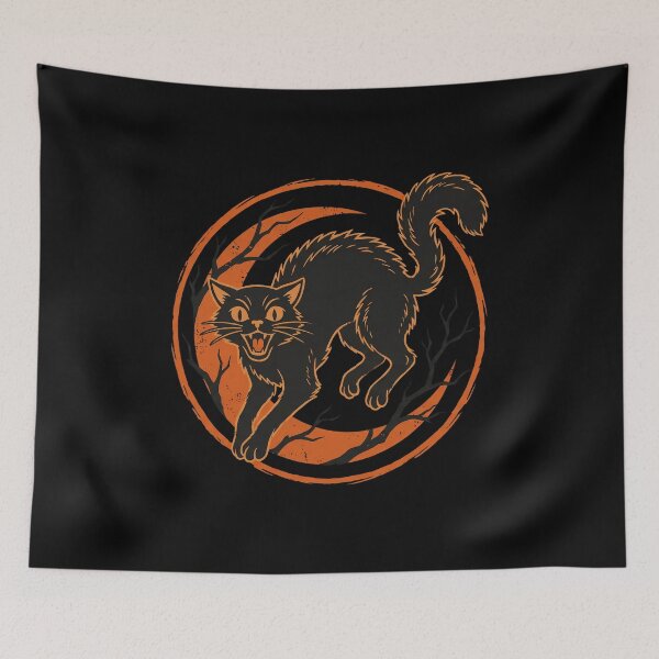 Item preview, Halloween Black Cat - Moon  designed and sold by Spooky Sugar.