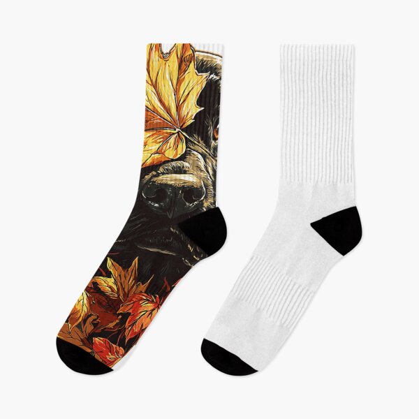 Item preview, Fall Black Labrador with Maple Leaves Cute Autumn Dog Premium Tri-Blend designed and sold by DienesAngele.