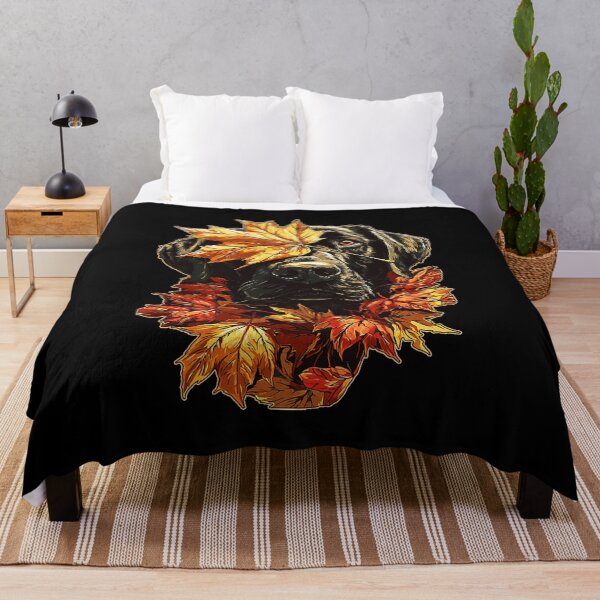 Item preview, Fall Black Labrador with Maple Leaves Cute Autumn Dog Premium Tri-Blend designed and sold by DienesAngele.