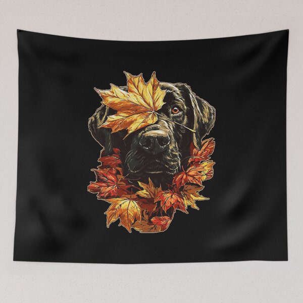 Item preview, Fall Black Labrador with Maple Leaves Cute Autumn Dog Premium Tri-Blend designed and sold by DienesAngele.