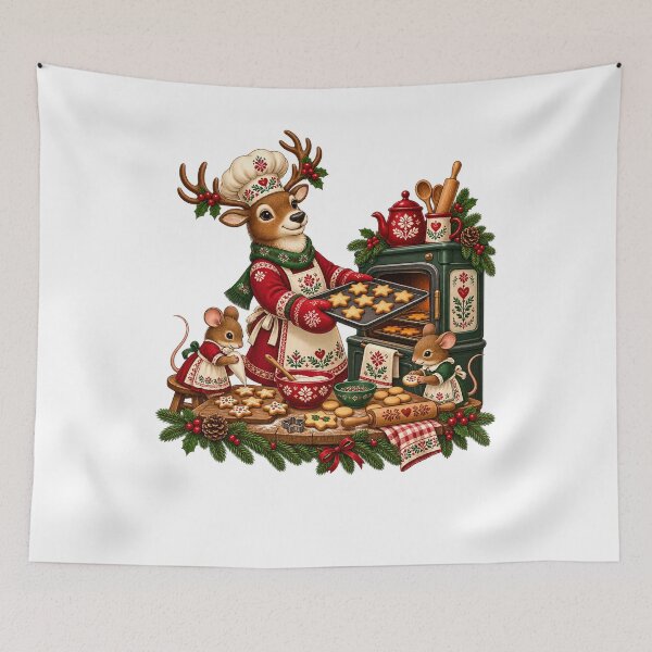 Item preview, Reindeer and Mice Christmas Cookie Bakery designed and sold by SiripornSeaynng.