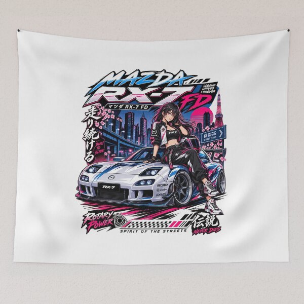 Item preview, Mazda RX7, FD Rotary Power JDM Drift Racing Car Shirt designed and sold by graphic-genie.