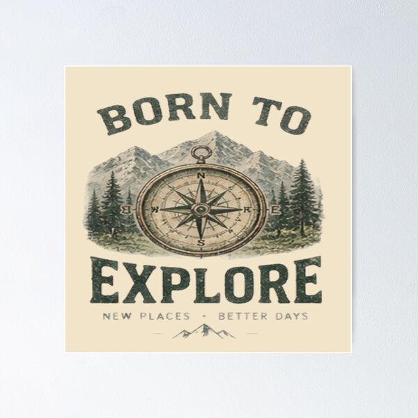 Item preview, Born to Explore – Vintage Compass Adventure designed and sold by FABIOLA1970.