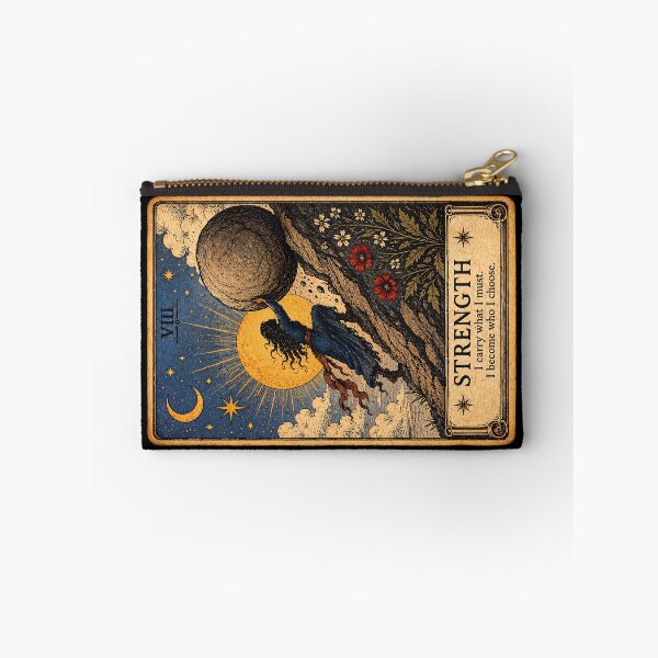 Item preview, Strength Tarot Card – Woman Resilience & Perseverance Illustration designed and sold by ArcanaAbsolute.