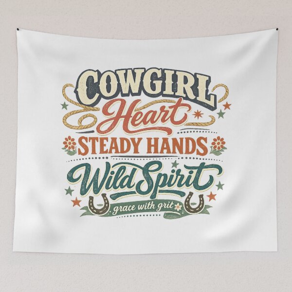 Item preview, Cowgirl Heart Steady Hands Wild Spirit Grace With Grit Western Art Design designed and sold by inkoutninja.