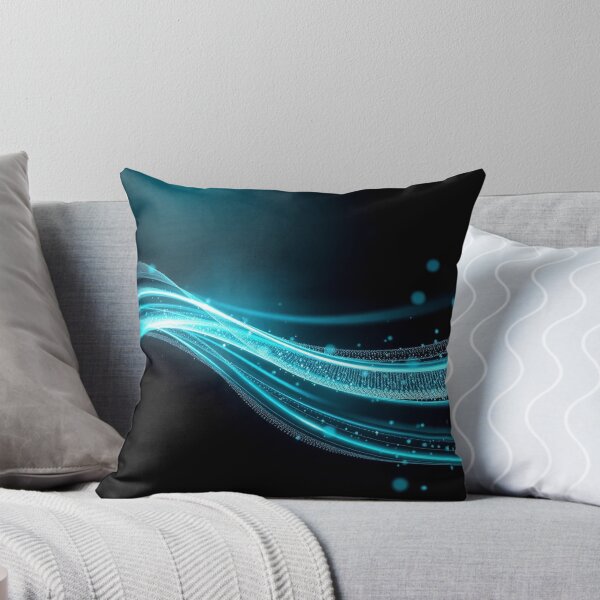 Item preview, Elegant Blue Particle Wave Abstract Digital Art designed and sold by IntelliMindDesigns.